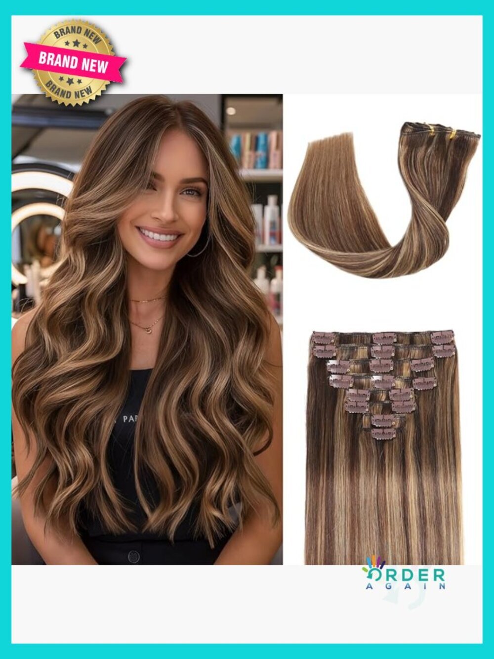 Clip In Hair Extensions 24 Inch 120g Remy Human Hair 8Pcs Double Weft Seamless